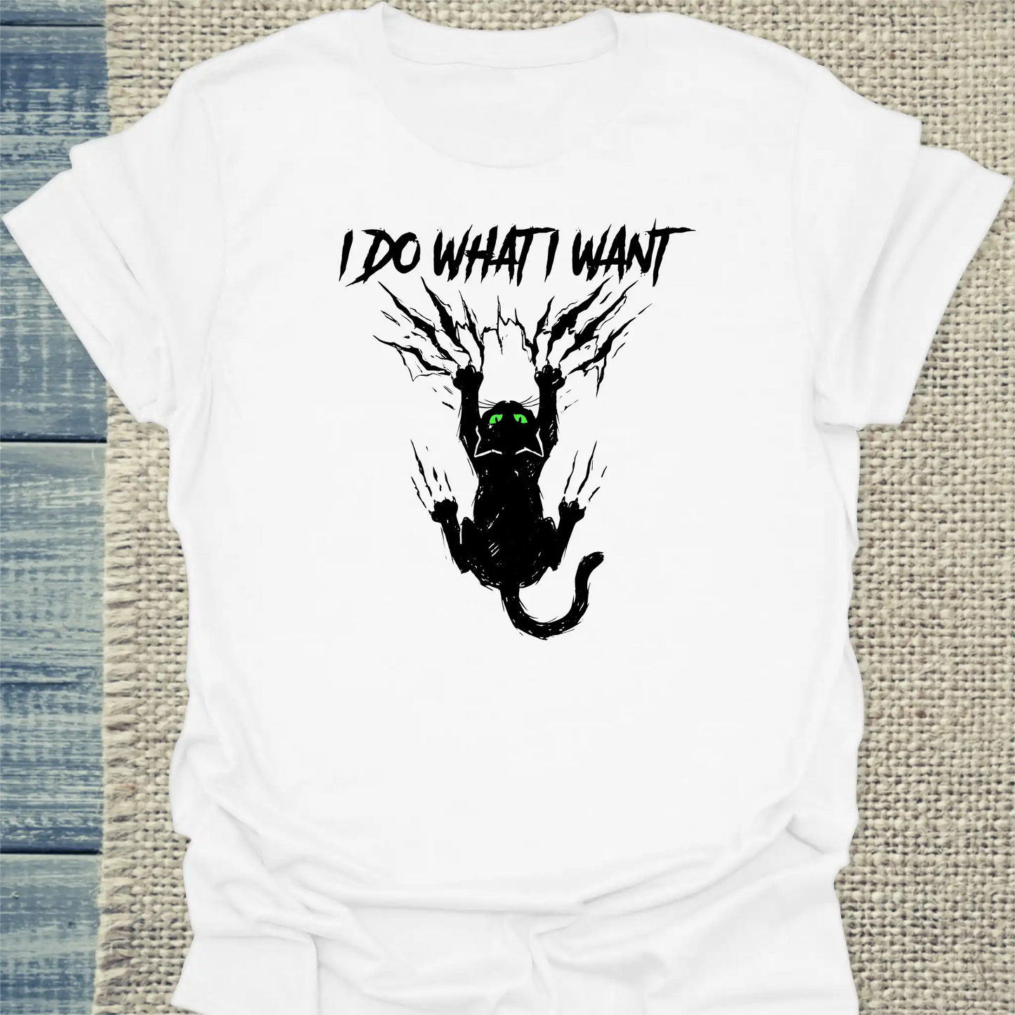 T-Shirt - I do what I want to do - Unisex - Katze Weiß