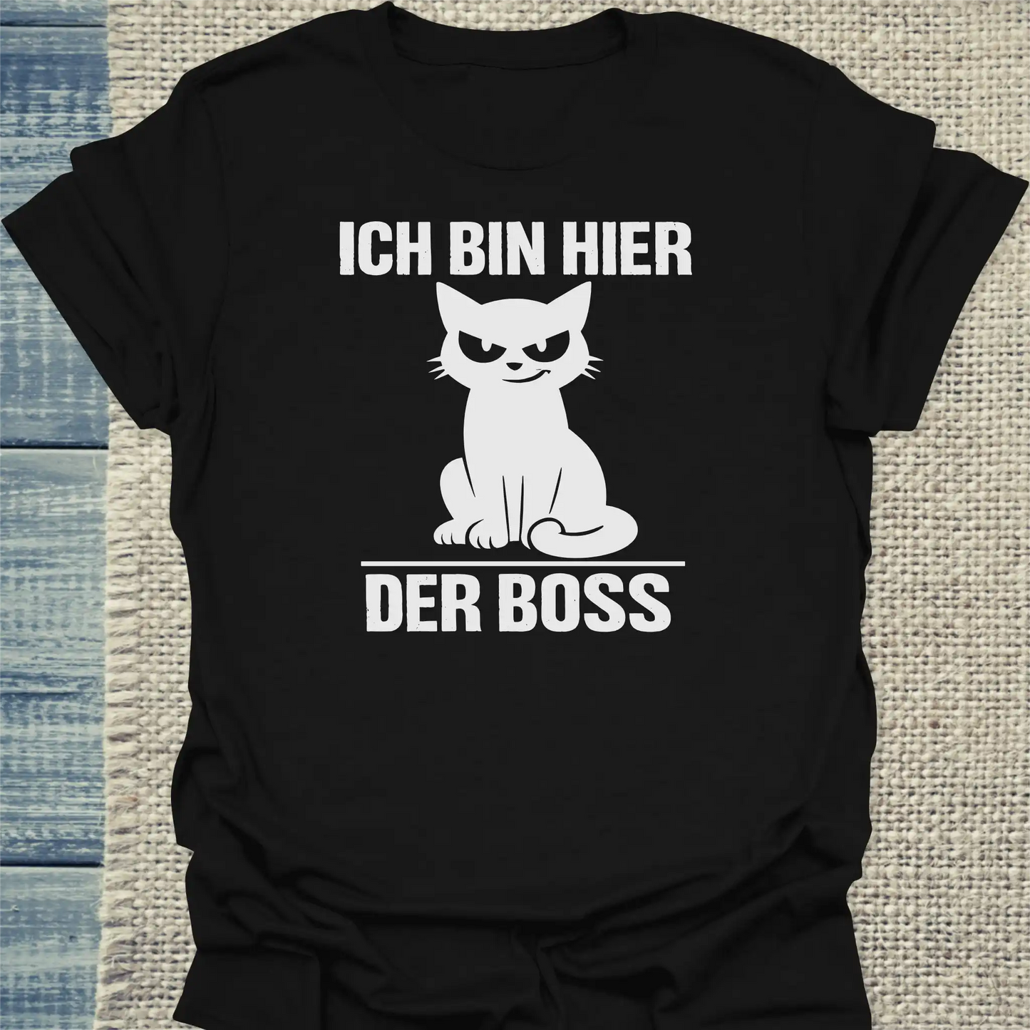 T-Shirt - Ich bin hier der Boss - Unisex - Katze Schwarz