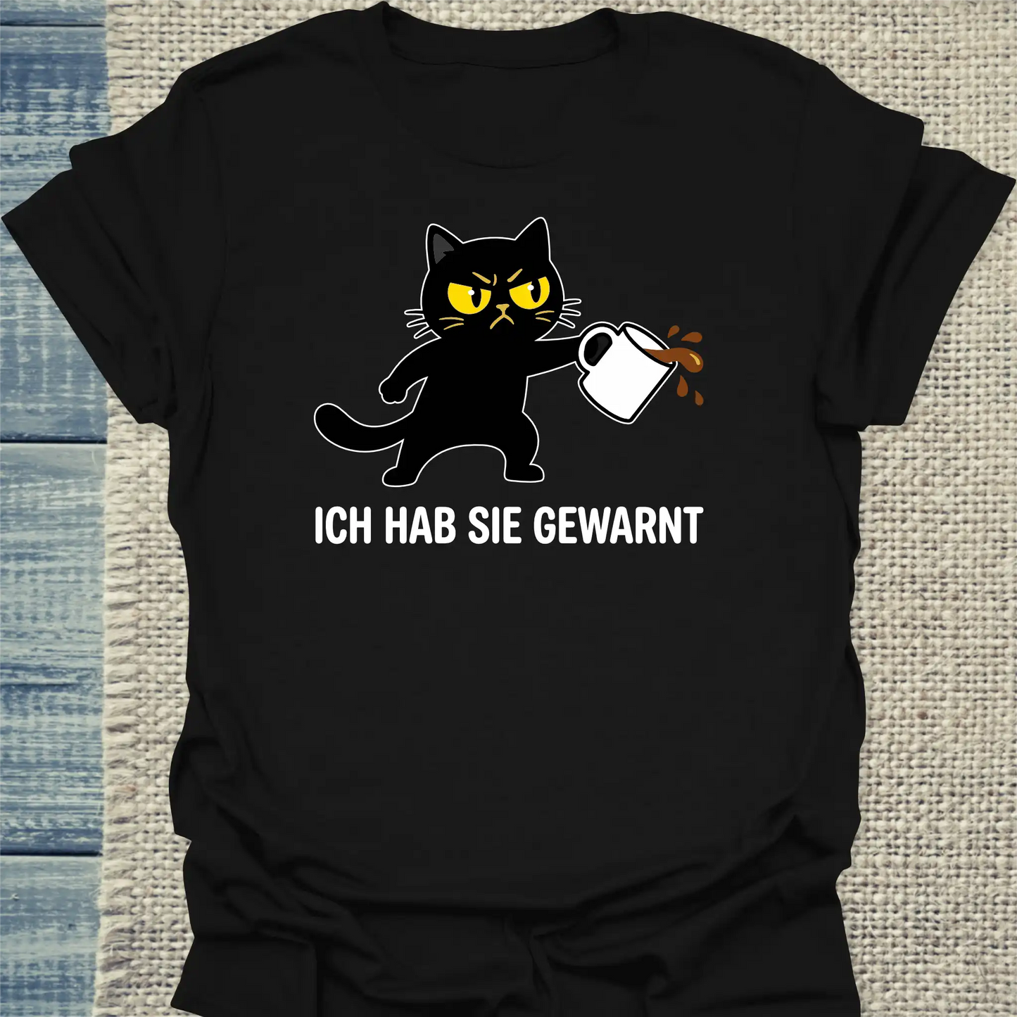 T-Shirt - Ich hab sie gewarnt - Unisex - Katze Schwarz