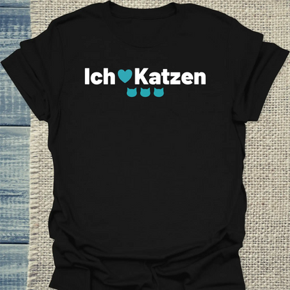 T-Shirt - Ich liebe Katzen - Unisex - Katze Schwarz