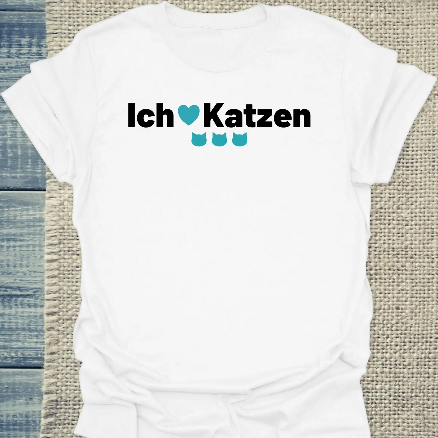 T-Shirt - Ich liebe Katzen - Unisex - Katze Weiß