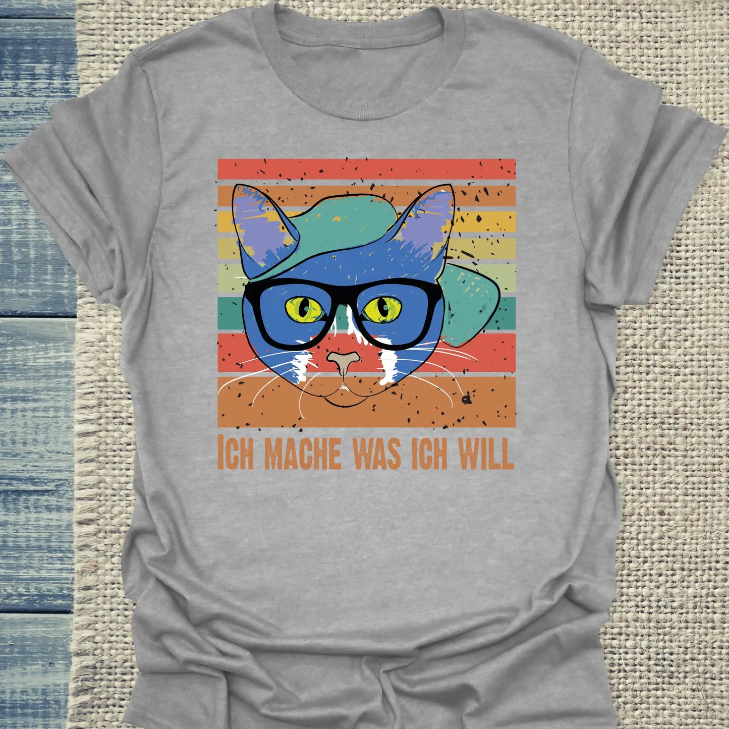 T-Shirt - Ich mache was ich will - Unisex - Katze, Cat Guy Grau