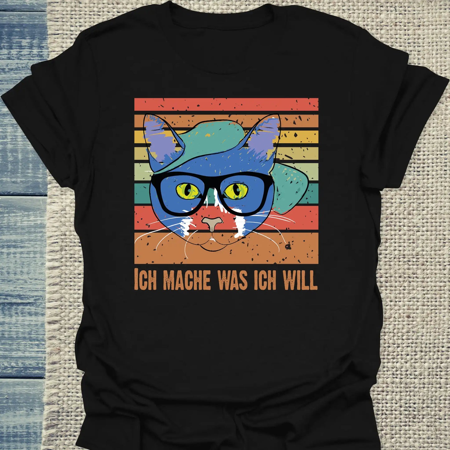 T-Shirt - Ich mache was ich will - Unisex - Katze, Cat Guy Schwarz