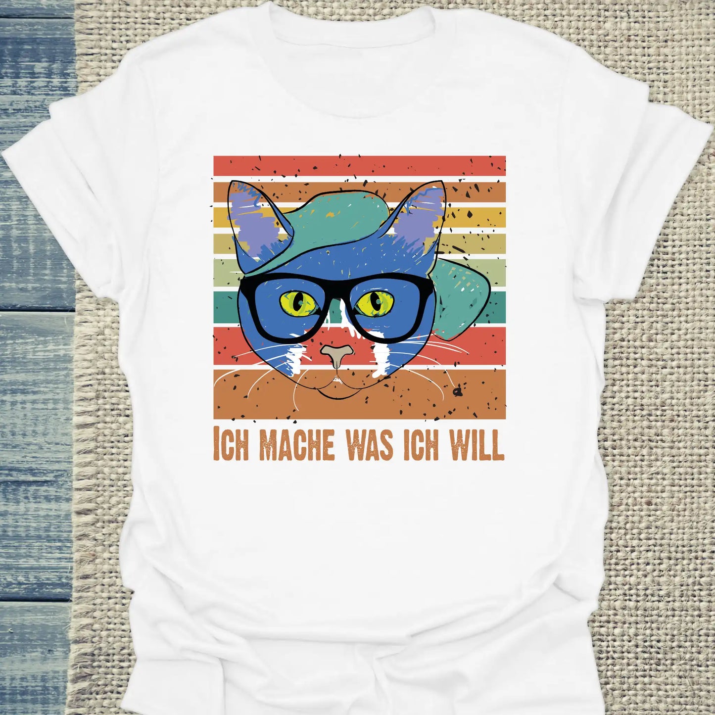 T-Shirt - Ich mache was ich will - Unisex - Katze, Cat Guy Weiß