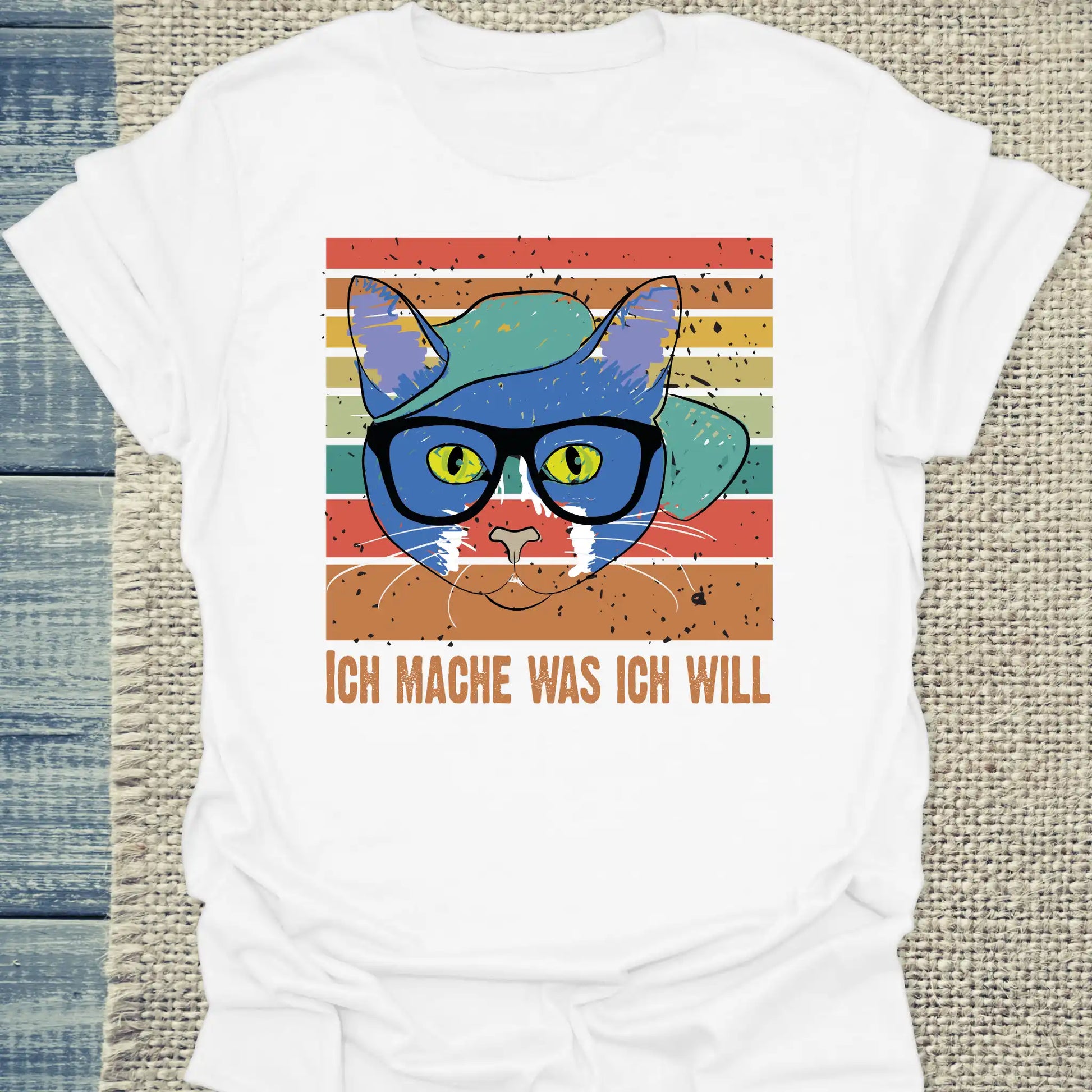 T-Shirt - Ich mache was ich will - Unisex - Katze, Cat Guy Weiß