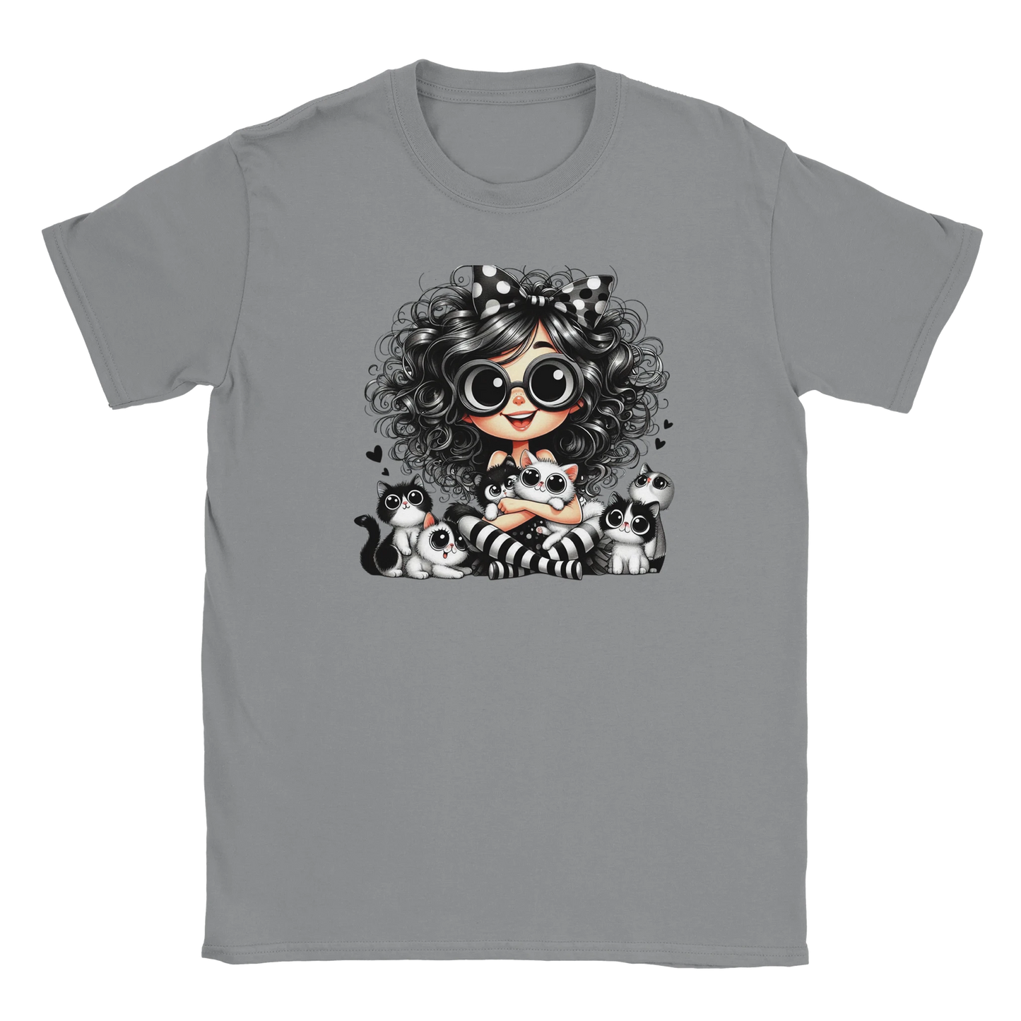 T-Shirt - Ich mag halt Katzen - Unisex - Kaffee, Cat Lady Grau
