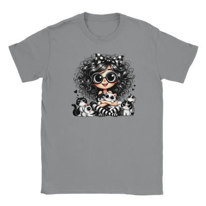 T-Shirt - Ich mag halt Katzen - Unisex - Kaffee, Cat Lady Grau