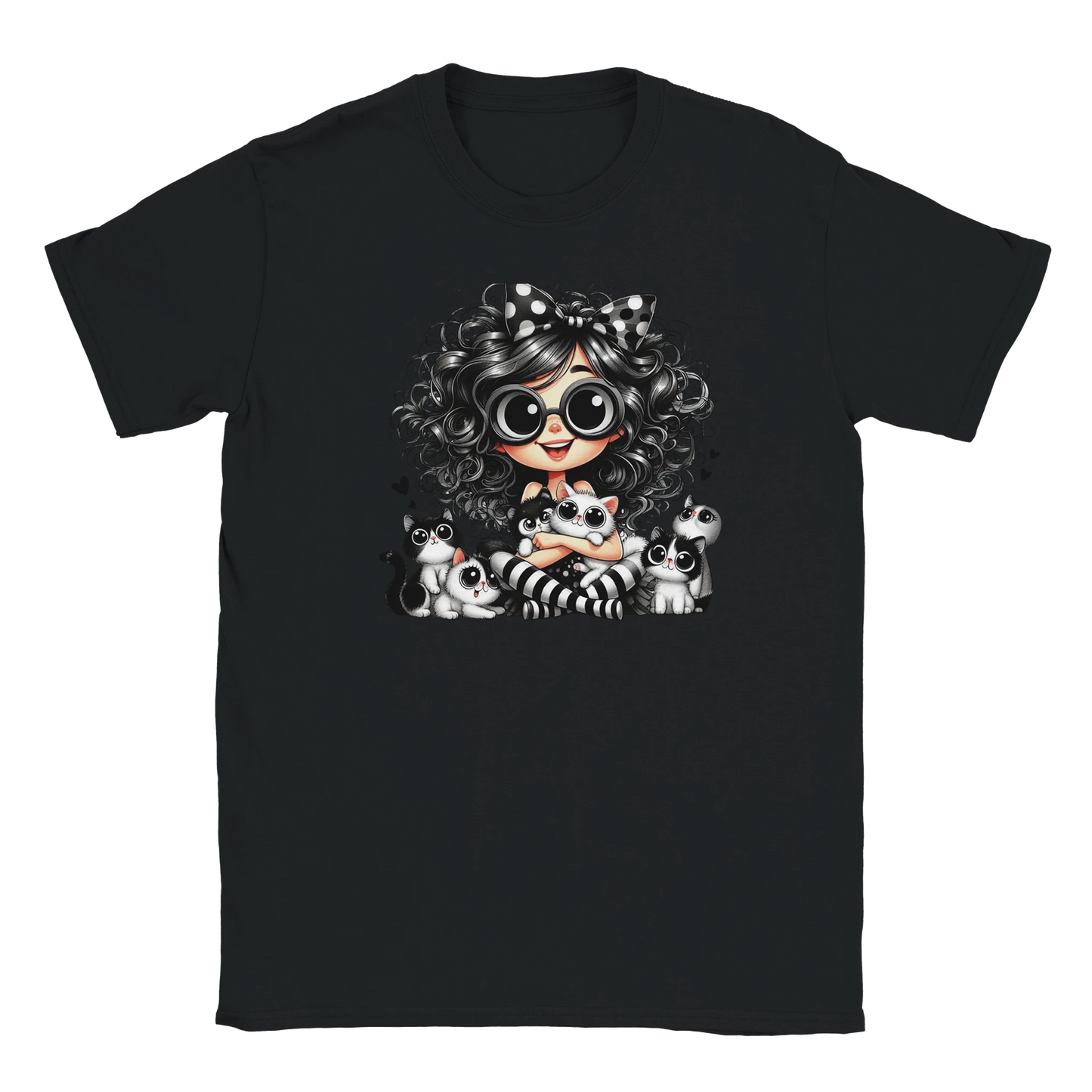 T-Shirt - Ich mag halt Katzen - Unisex - Kaffee, Cat Lady Schwarz