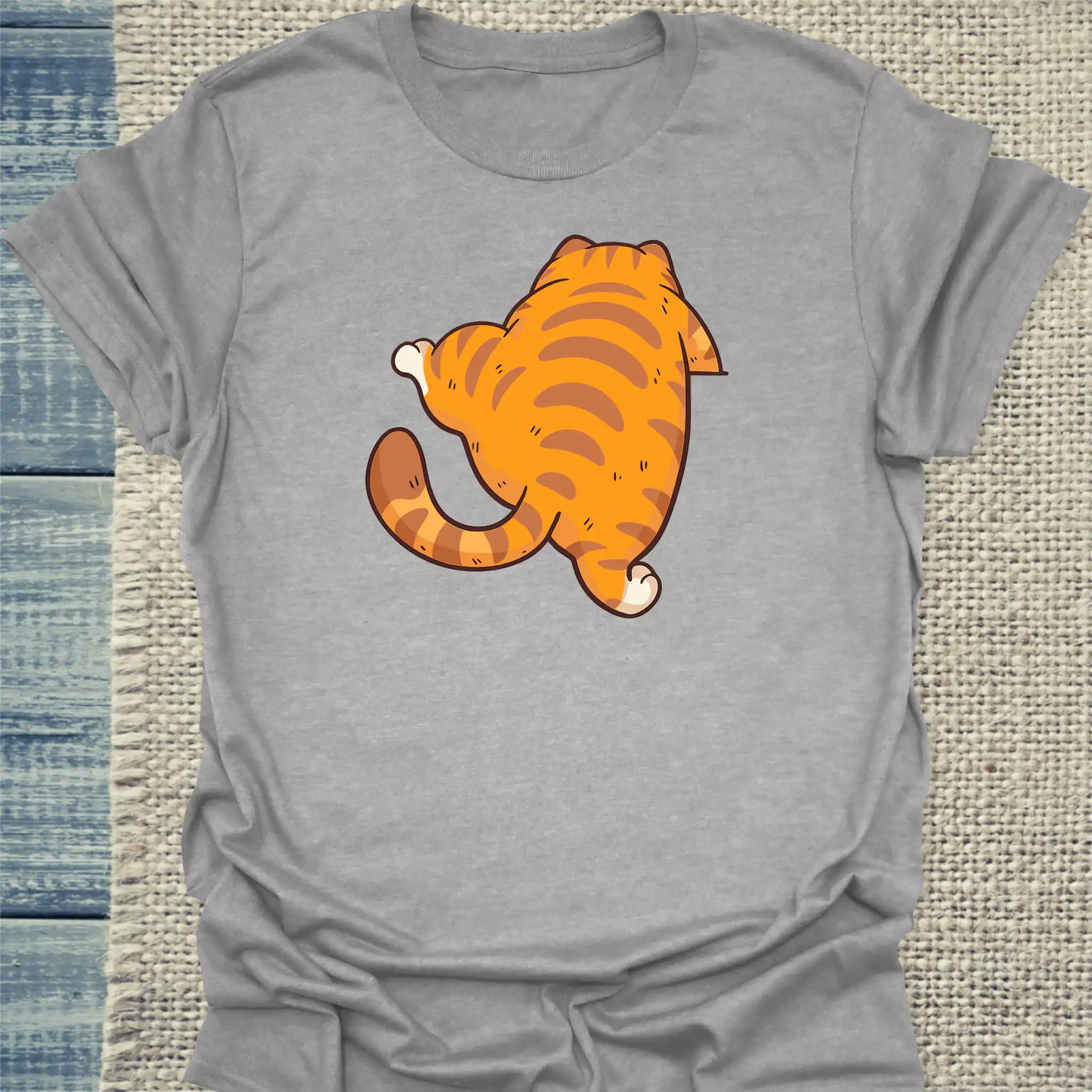 T-Shirt - Ich schaff das - Unisex - Katze, Orange Grau