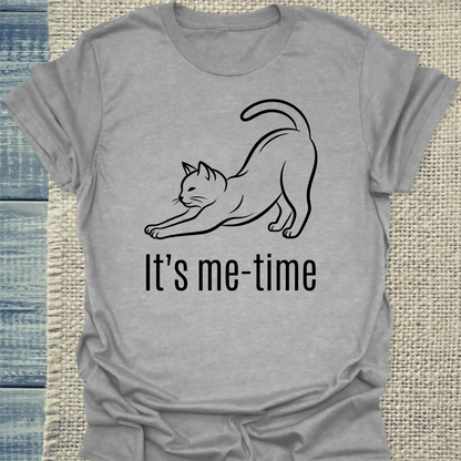 T-Shirt - It's me-time - Unisex - Katze Grau