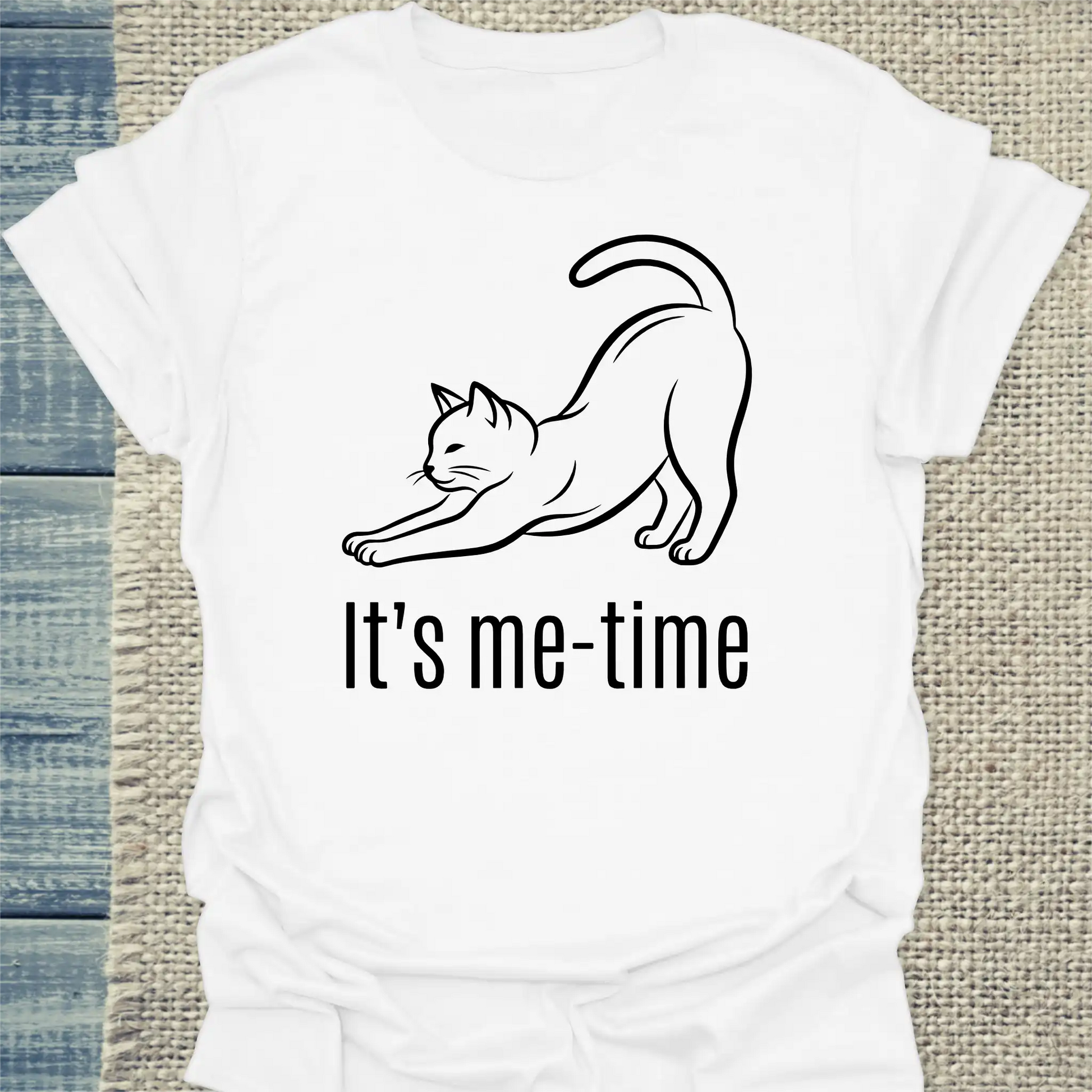 T-Shirt - It's me-time - Unisex - Katze Weiß