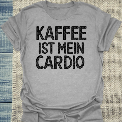 T-Shirt - Kaffee ist mein Cardio - Unisex - Kaffee, Black Edition Grau