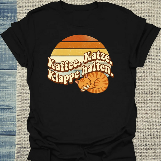 T-Shirt -  Kaffee. Katze. Klappe halten. - Unisex - Katze & Kaffee Schwarz