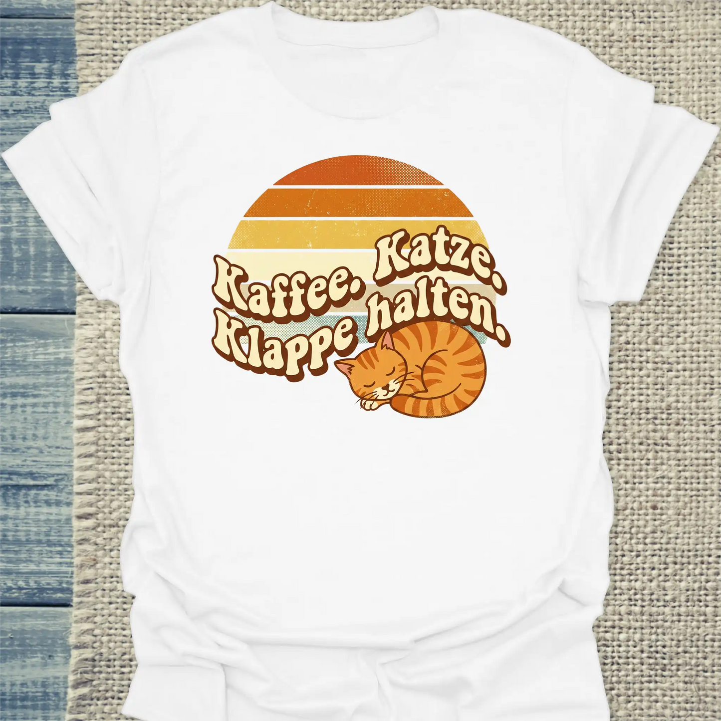 T-Shirt -  Kaffee. Katze. Klappe halten. - Unisex - Katze & Kaffee Weiß