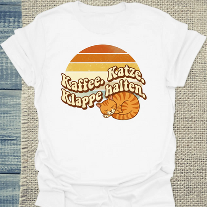 T-Shirt -  Kaffee. Katze. Klappe halten. - Unisex - Katze & Kaffee Weiß