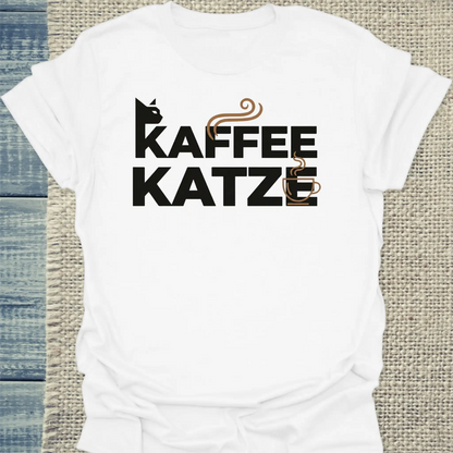 T-Shirt - Kaffee - Katze - Unisex - Katze & Kaffee Weiß