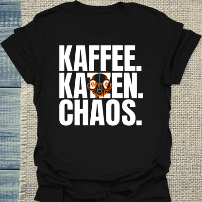 T-Shirt - Kaffee. Katzen. Chaos - Unisex - Katze & Kaffee Schwarz
