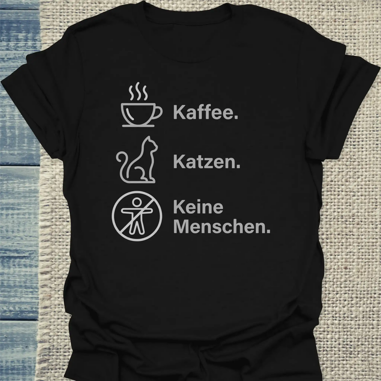 T-Shirt - Kaffee. Katzen. Keine Menschen. - Unisex - Katze & Kaffee Schwarz