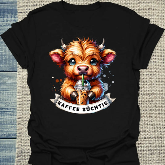 T-Shirt - Kaffee süchtig - Unisex - Kaffee Schwarz