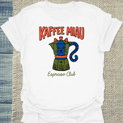 T-Shirt - KaffeeMiau Espresso Club - Unisex - Kaffee Weiß
