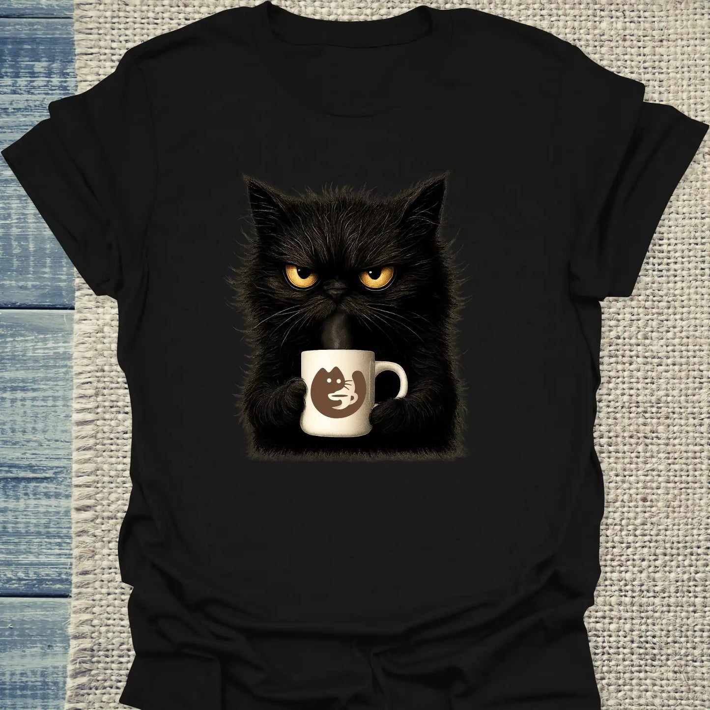 T-Shirt - KaffeeMiau Katze - Unisex - Katze & Kaffee, KaffeeMiau Schwarz