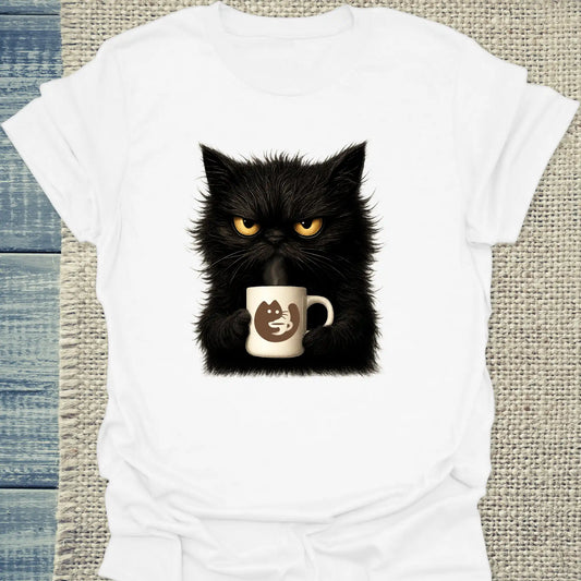 T-Shirt - KaffeeMiau Katze - Unisex - Katze & Kaffee, KaffeeMiau Weiß