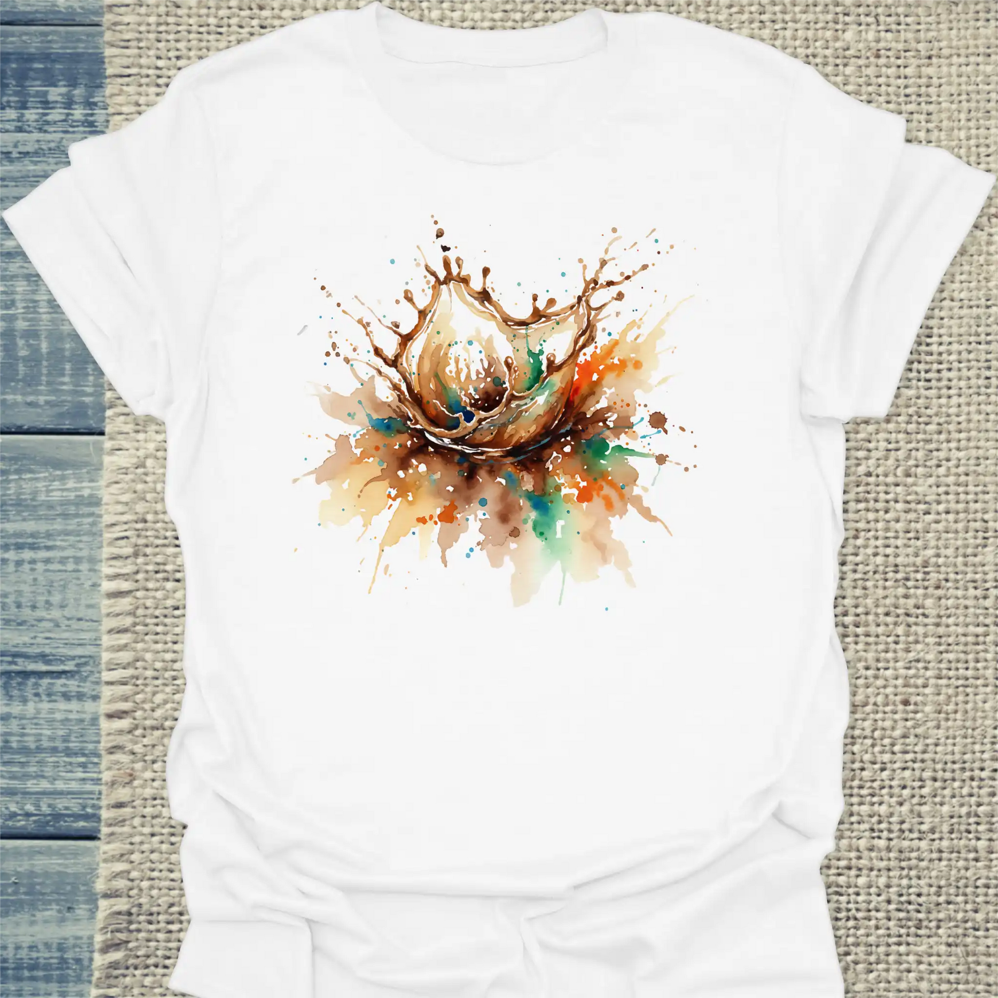 T-Shirt - Kaffeespritzer - Unisex - Kaffee Weiß