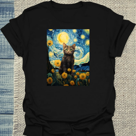 T-Shirt - Katze Gogh - Unisex - Katze Schwarz
