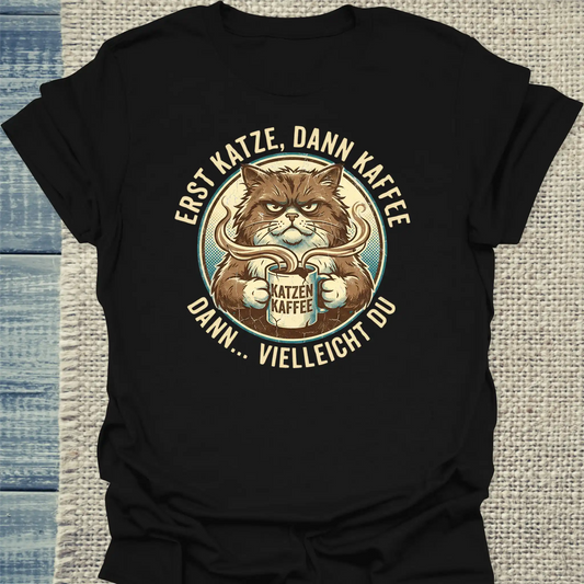 T-Shirt - Katze Kaffee Du - Unisex - Katze & Kaffee Schwarz