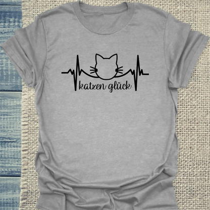 T-Shirt - Katzen Glück - Unisex - Katze Grau