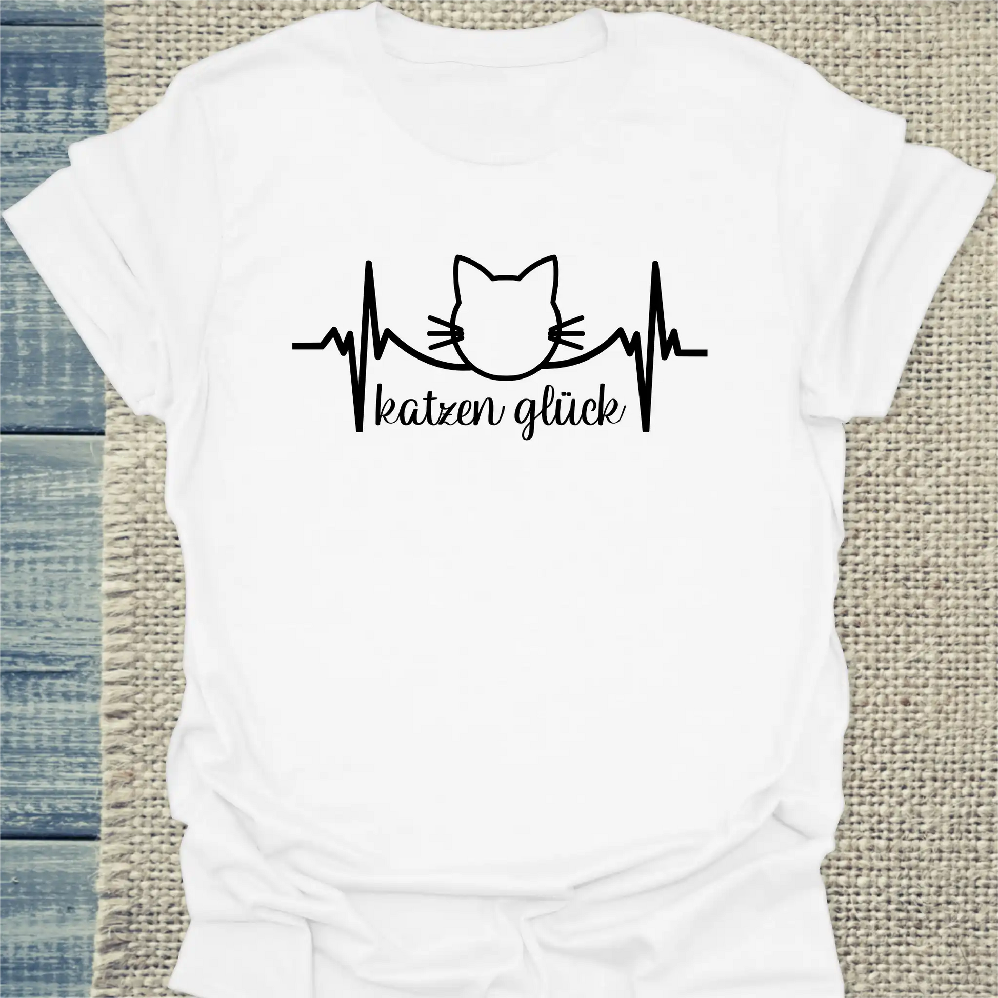 T-Shirt - Katzen Glück - Unisex - Katze Weiß