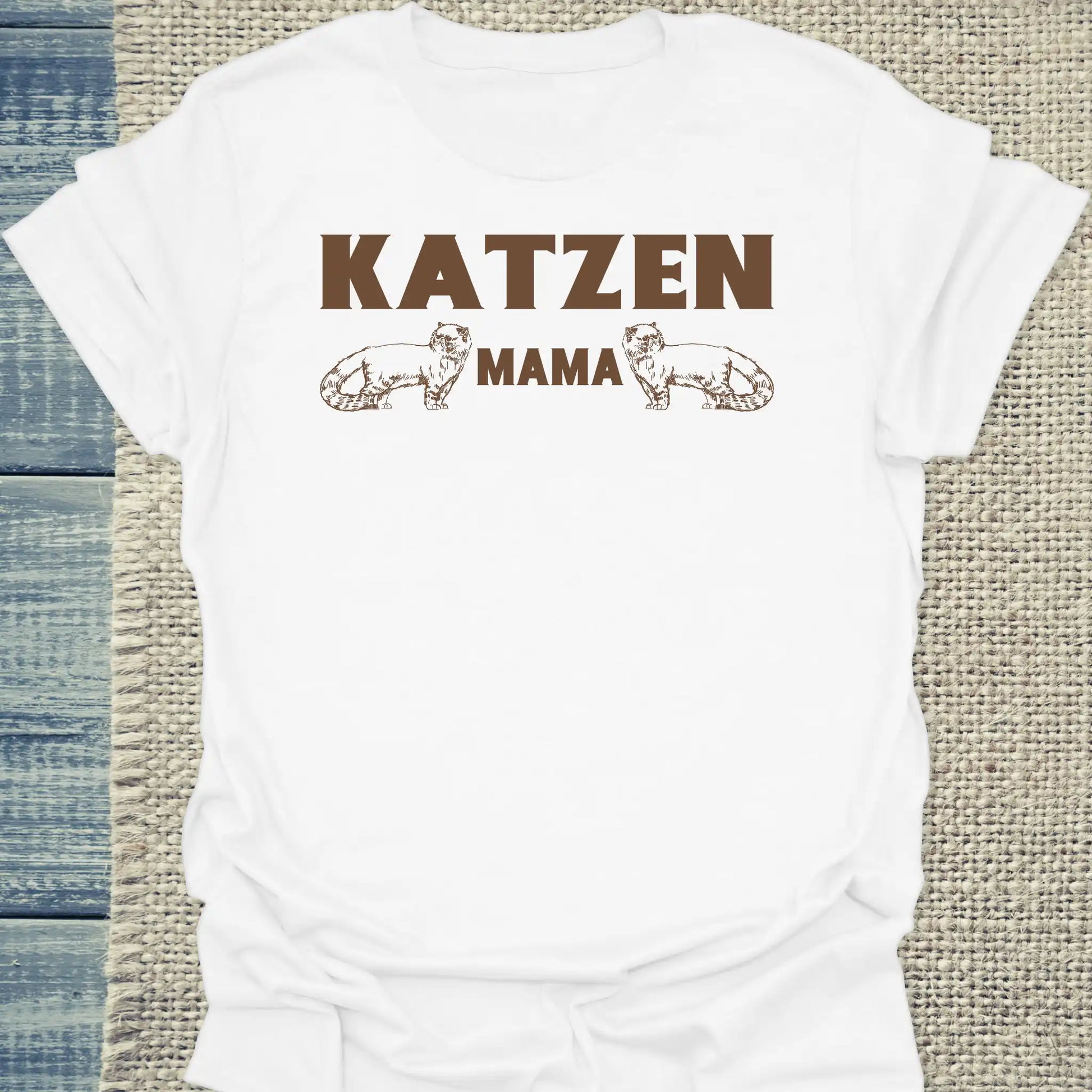 T-Shirt - Katzen Mama - Unisex - Katze Weiß