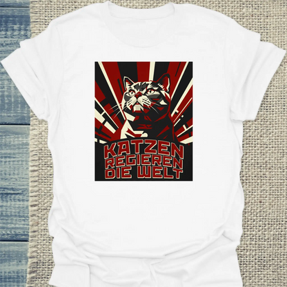 T-Shirt - Katzen regieren die Welt - Unisex - Katze Weiß