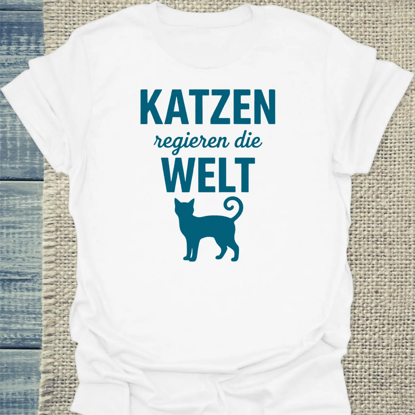 T-Shirt - Katzen regieren die Welt - Unisex - Katze Weiß