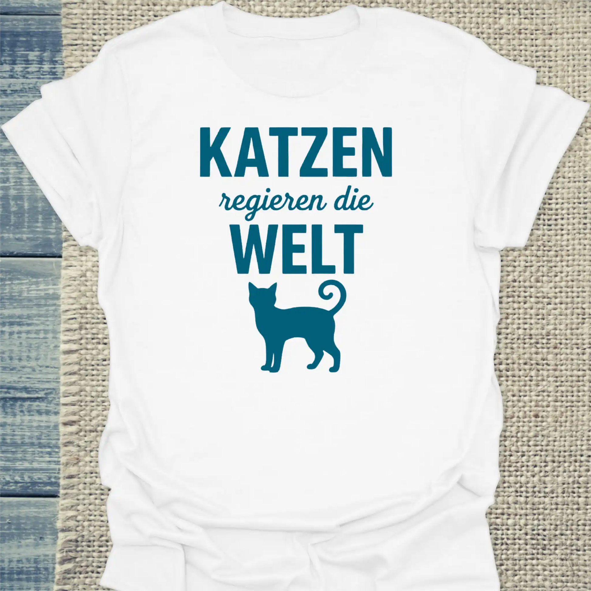 T-Shirt - Katzen regieren die Welt - Unisex - Katze Weiß