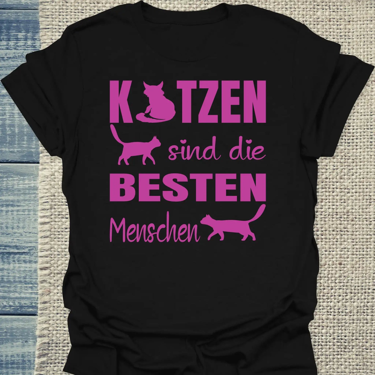 T-Shirt - Katzen sind die besten Menschen - Unisex - Katze Schwarz