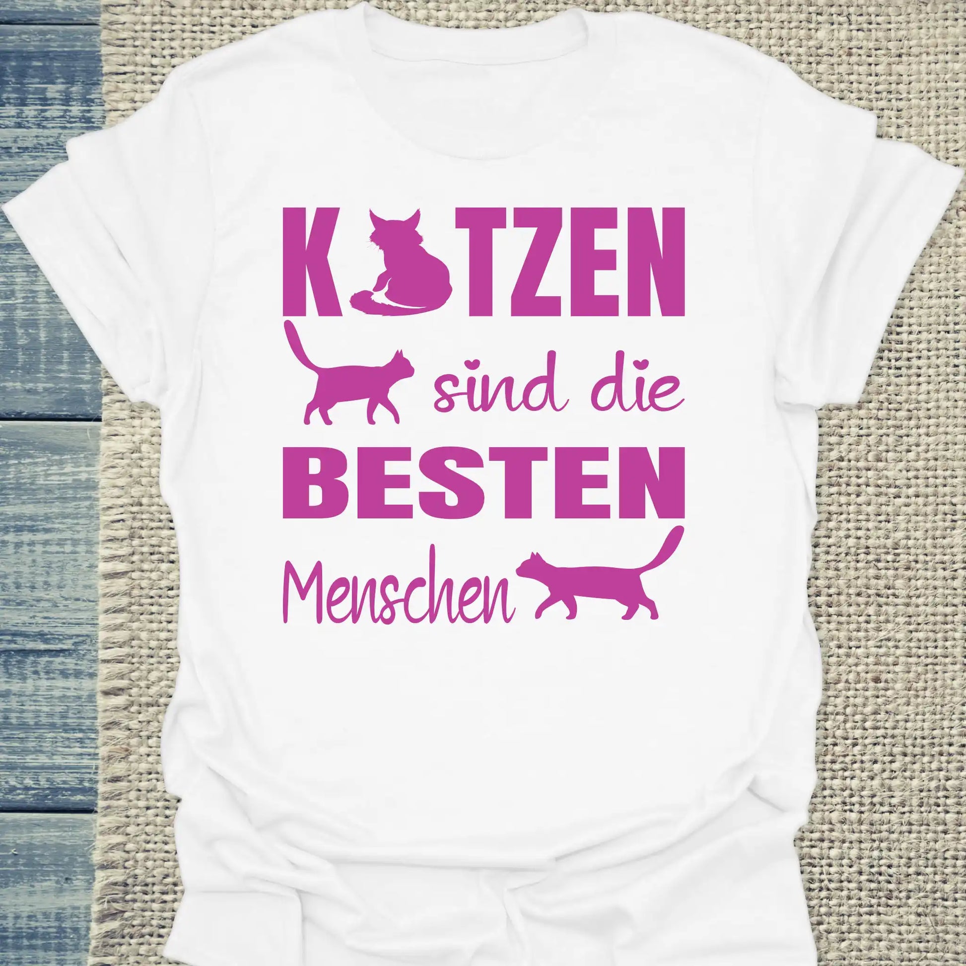 T-Shirt - Katzen sind die besten Menschen - Unisex - Katze Weiß