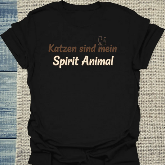 T-Shirt - Katzen sind mein Spirit Animal - Simple - Unisex - Katze Schwarz