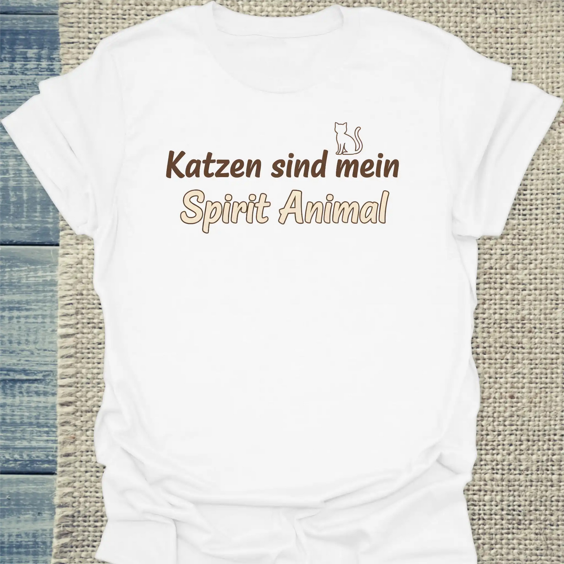 T-Shirt - Katzen sind mein Spirit Animal - Simple - Unisex - Katze Weiß