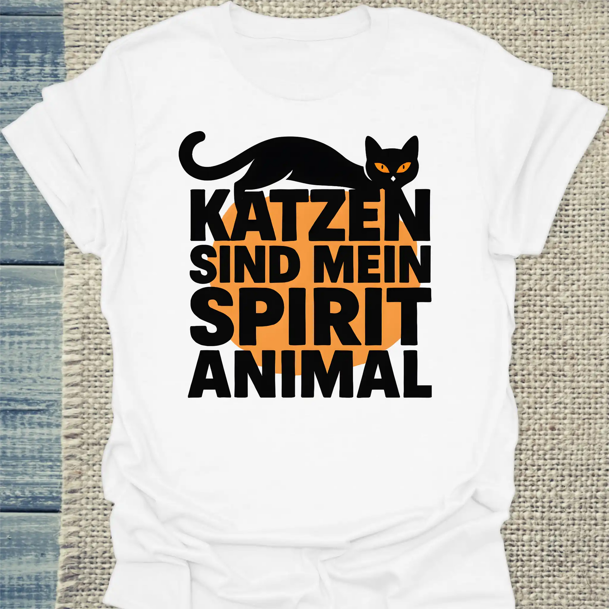 T-Shirt - Katzen sind mein Spirit Animal - Unisex - Katze Weiß