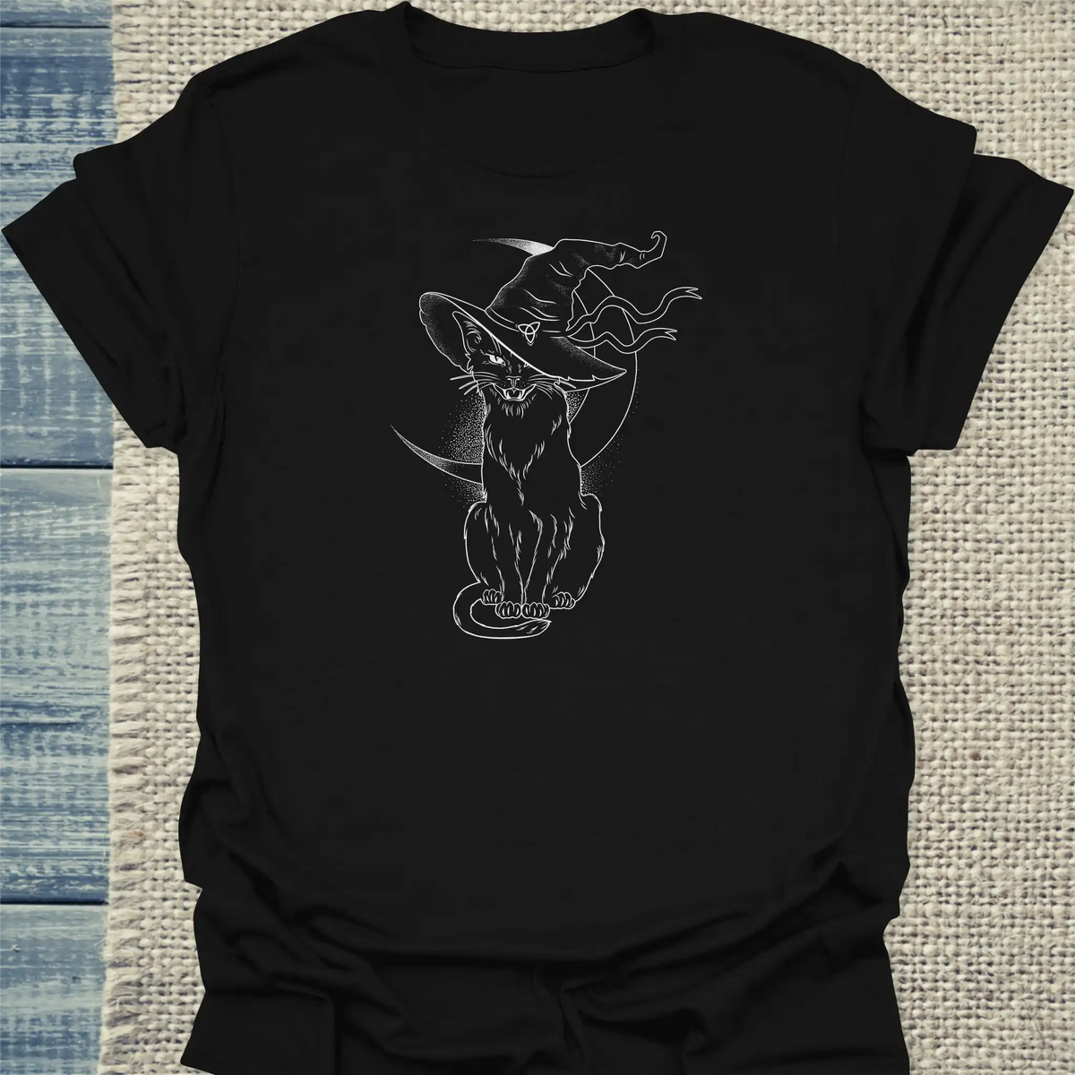T-Shirt - Katzenhexe - Unisex - Katze, Halloween Schwarz