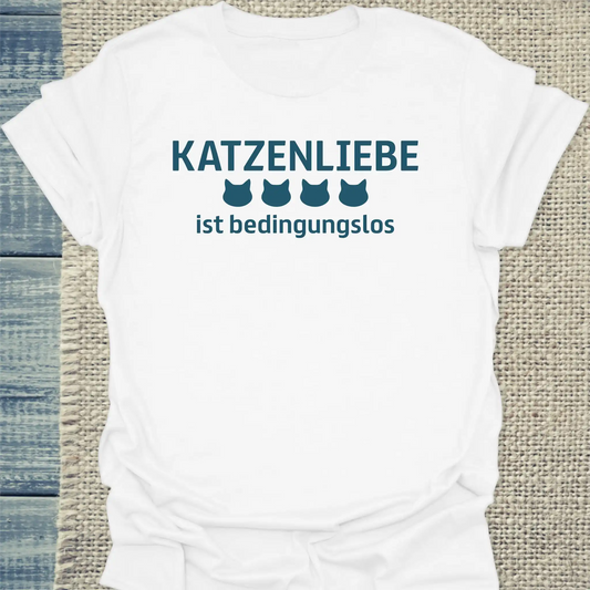 T-Shirt - Katzenliebe - Unisex - Katze Weiß