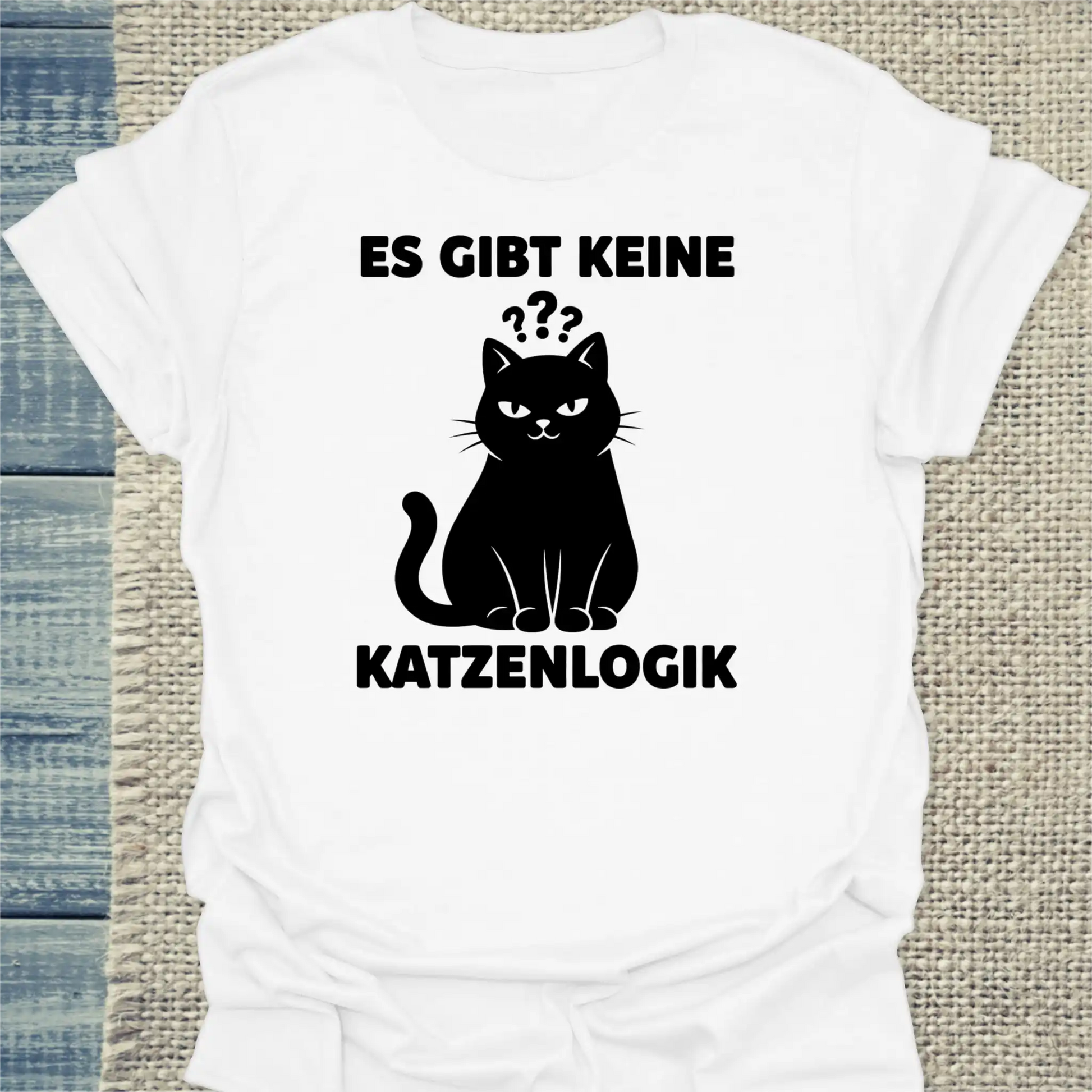 T-Shirt - Katzenlogik - Unisex - Katze Weiß