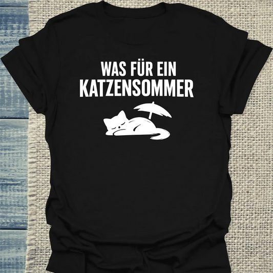 T-Shirt - Katzensommer - Unisex - Katze Schwarz