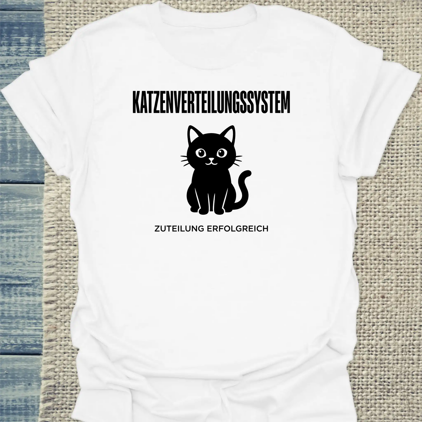 T-Shirt - Katzenverteilungssystem - Unisex - Katze Weiß