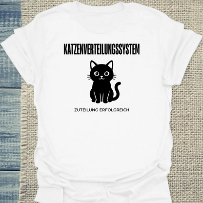 T-Shirt - Katzenverteilungssystem - Unisex - Katze Weiß