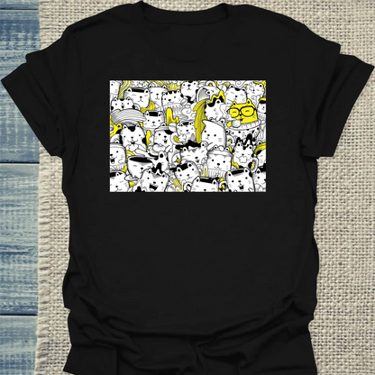 T-Shirt - Katzenwahnsinn - Unisex - Katze Schwarz