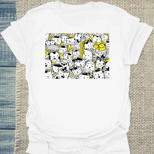 T-Shirt - Katzenwahnsinn - Unisex - Katze Weiß