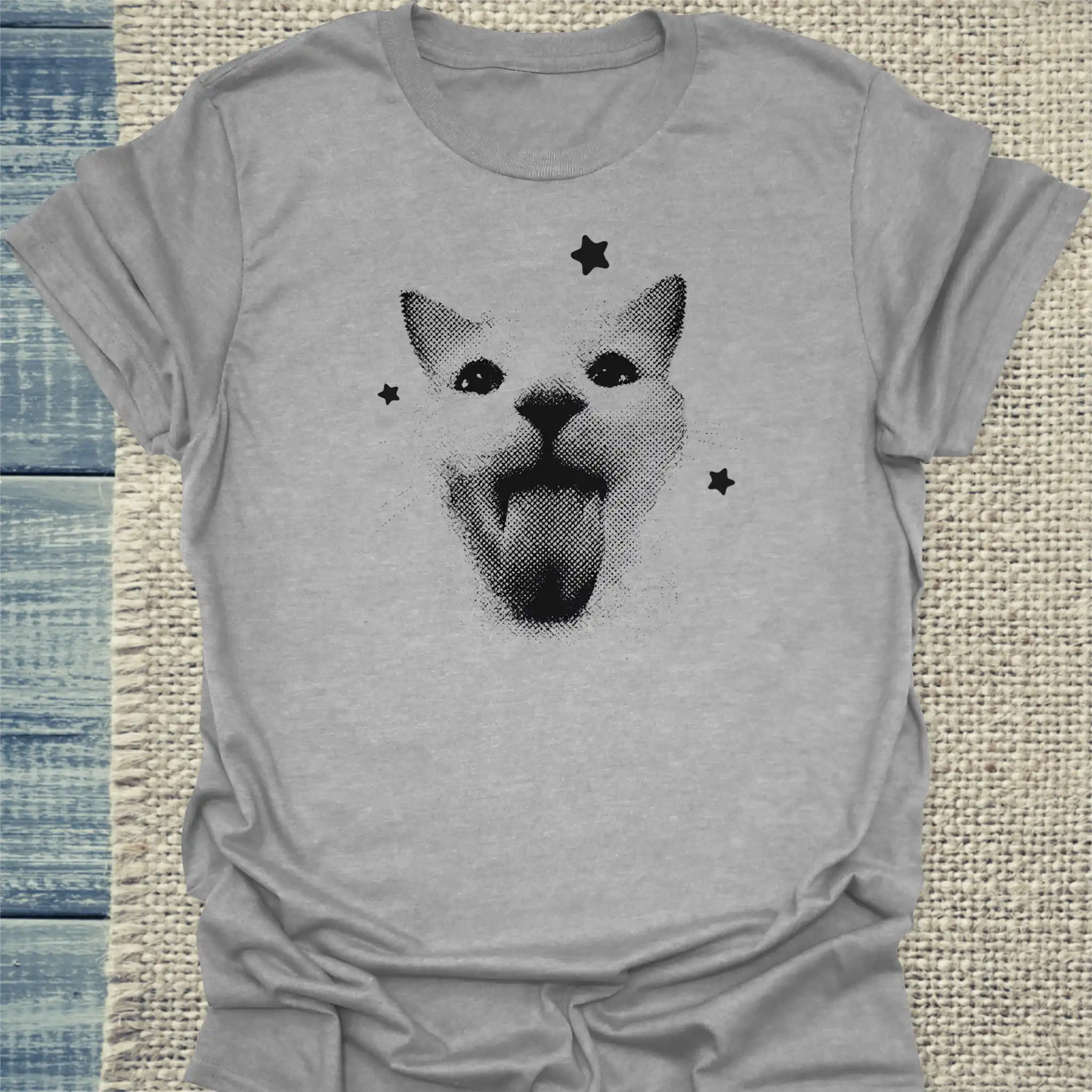 T-Shirt - Katzenzunge - Unisex - Katze Grau