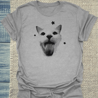 T-Shirt - Katzenzunge - Unisex - Katze Grau